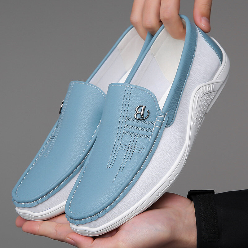 รองเท้าหนังแท้สำหรับผู้ชาย, รองเท้าหนังลำลองสำหรับธุรกิจรองเท้าโลฟเฟอร์ผู้ชายกลางแจ้งระบายอากาศได้ดี