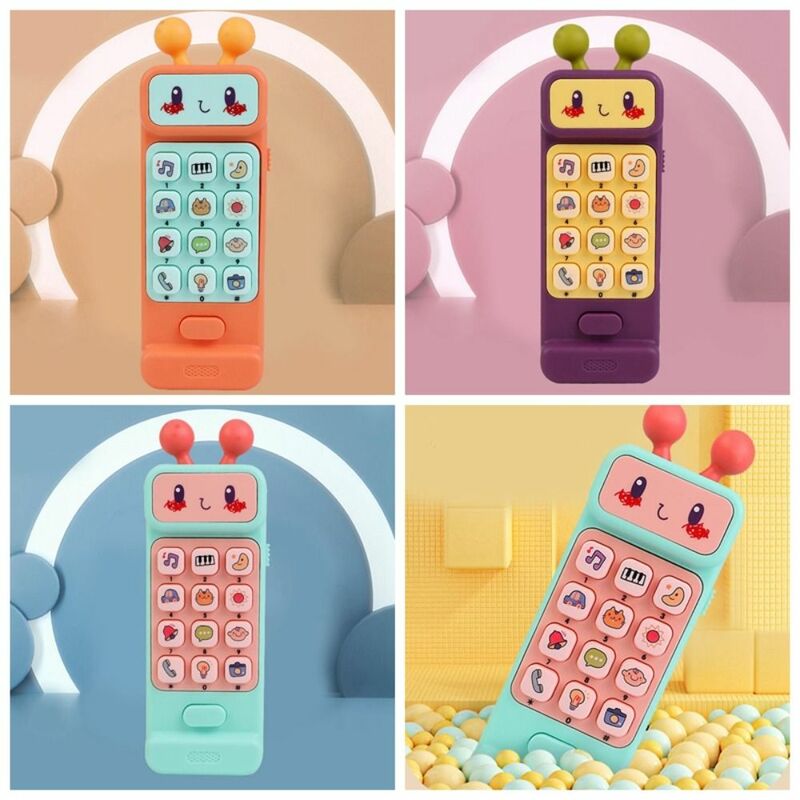 Abs brinquedo de simulação de telefone móvel, falso controle mordedor, música, dormir, brinquedo voz, disponível em 3 cores