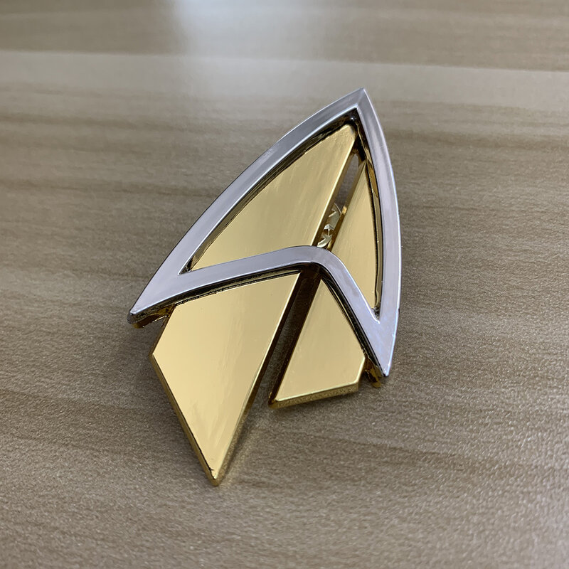 Admiral JL Picard Pin The Next Generation Communicator Gold Pin Brooches Badge Star Accessories Rek Badge Metal
