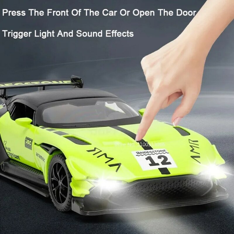 1/32 Scale Vulcan Alloy Car Model Diecast Metal Toy Vehicles Supercar Simulation Sound Light Collection for Childrens Gifts