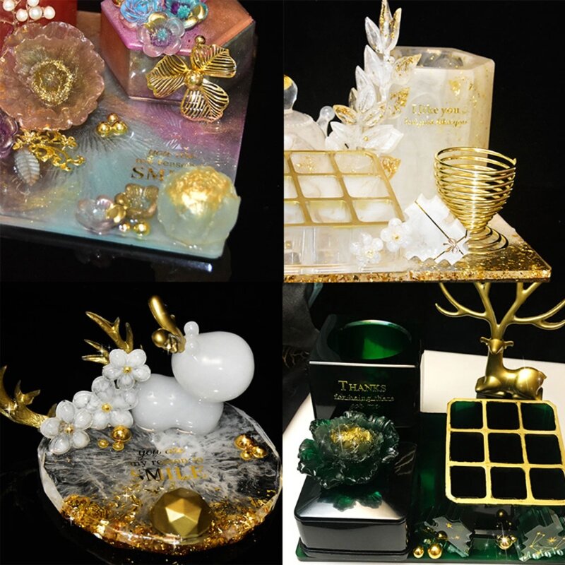 2 peças/set desejos artesanato adesivo brilhante ouro decalque transparente para cartão 517f