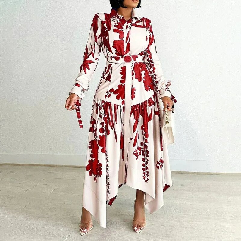 Elegante afrikanische Party Abendkleider aus Polyester für Frauen Sommer afrikanische Langarm druck lange Maxi kleider Outfits