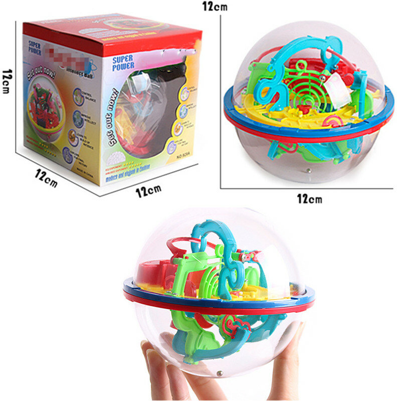 100 Passo 3D Labirinto Mágico Intelecto Bola Labirinto Esfera Globo Brinquedos para Crianças Educacional Brain Tester Balance Training Toy Presentes
