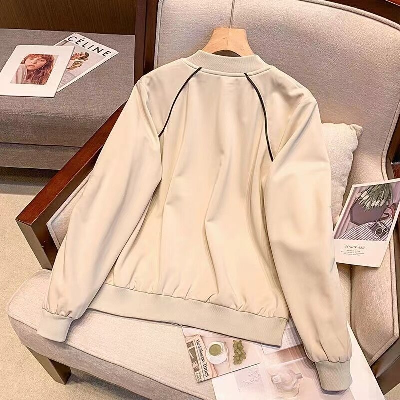 Куртка женская с подкладкой, весна-осень 2024, новое пальто, Корейская бейсбольная форма, верхняя одежда, Короткая Повседневная модная куртка, женские топы