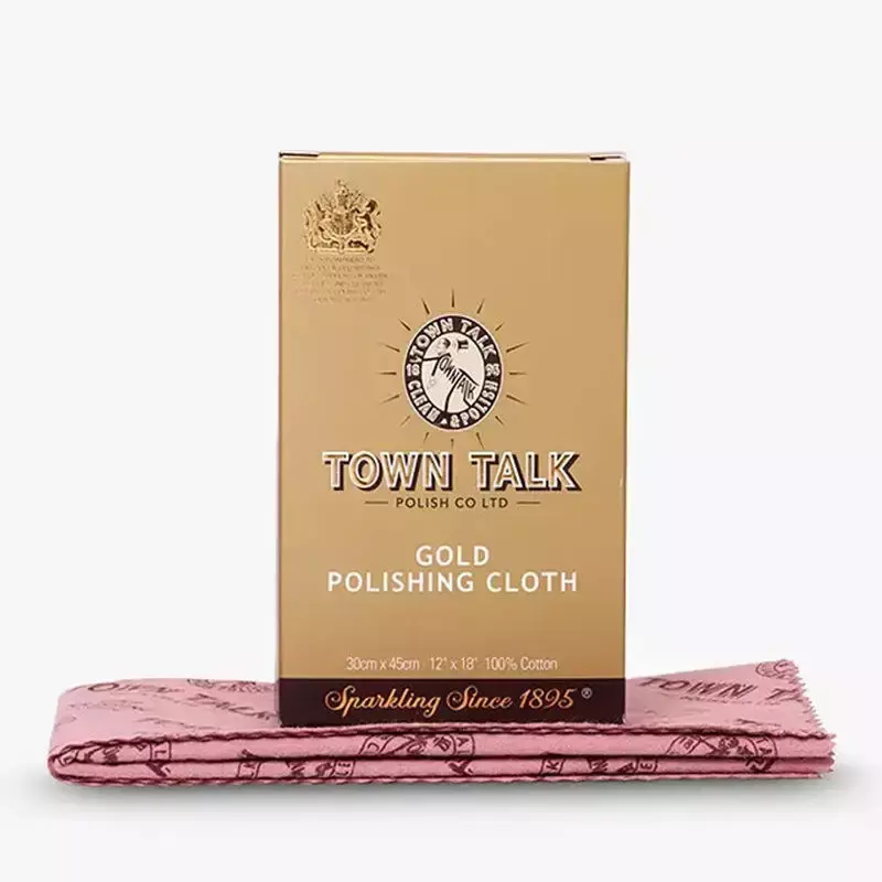 Town Talk Gold Polishing Cloth Medium 12.5x17.5cm Large 30x45cm Cotton Reusable Gold Jewellery Cleaning Cloths