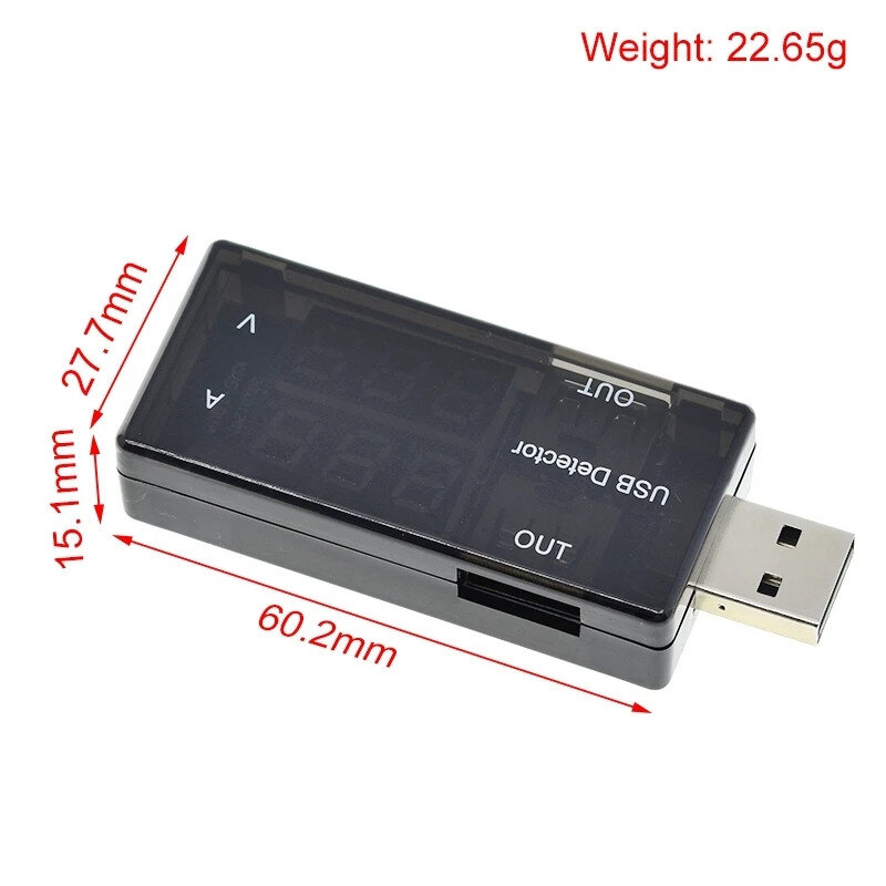 Dual Digital USB Mobile Power Detector, Tensão Atual, 3-9V, 0-5A, Testador de Carregamento, Voltímetro, Amperímetro, Carregador