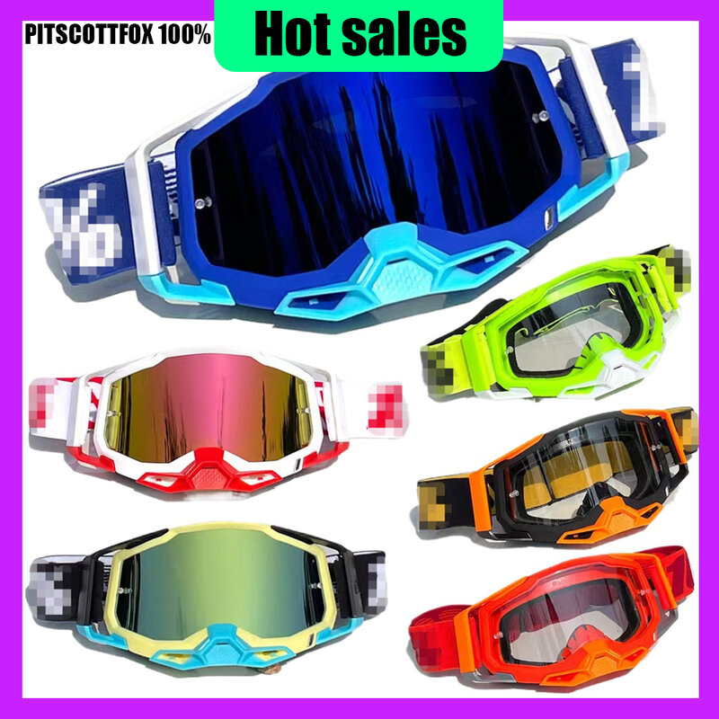 PITSCOTTFOX100 Mens Windproof OffRoad Goggles for KTM Kawasaki Motorcycle Sunglasses MTB Motocross ATV Skiing Cycling Glasses