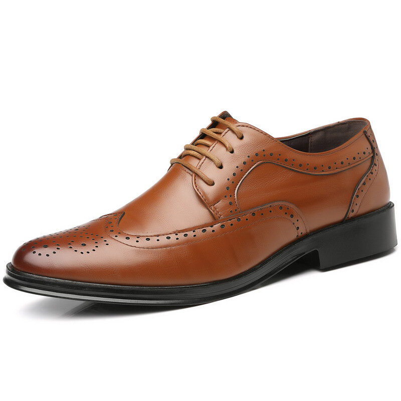 Handcrafted masculino oxford sapatos genuíno couro de bezerro brogue vestido sapatos negócios clássicos sapatos formais homem
