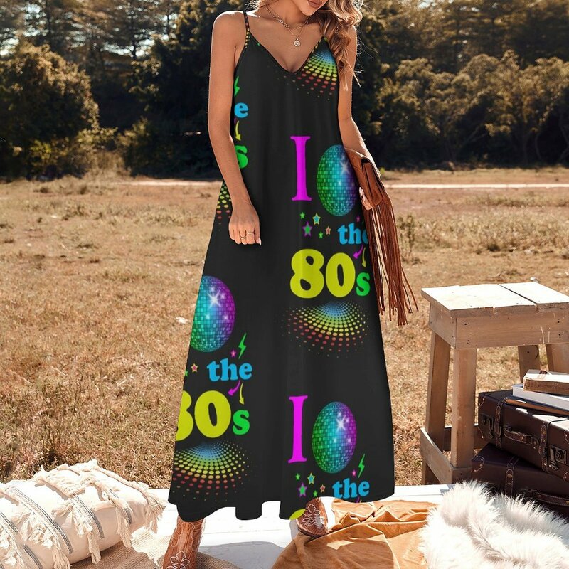 I Love The 80's eightys-vestido sin mangas para mujer, vestidos bonitos para mujer, 2024