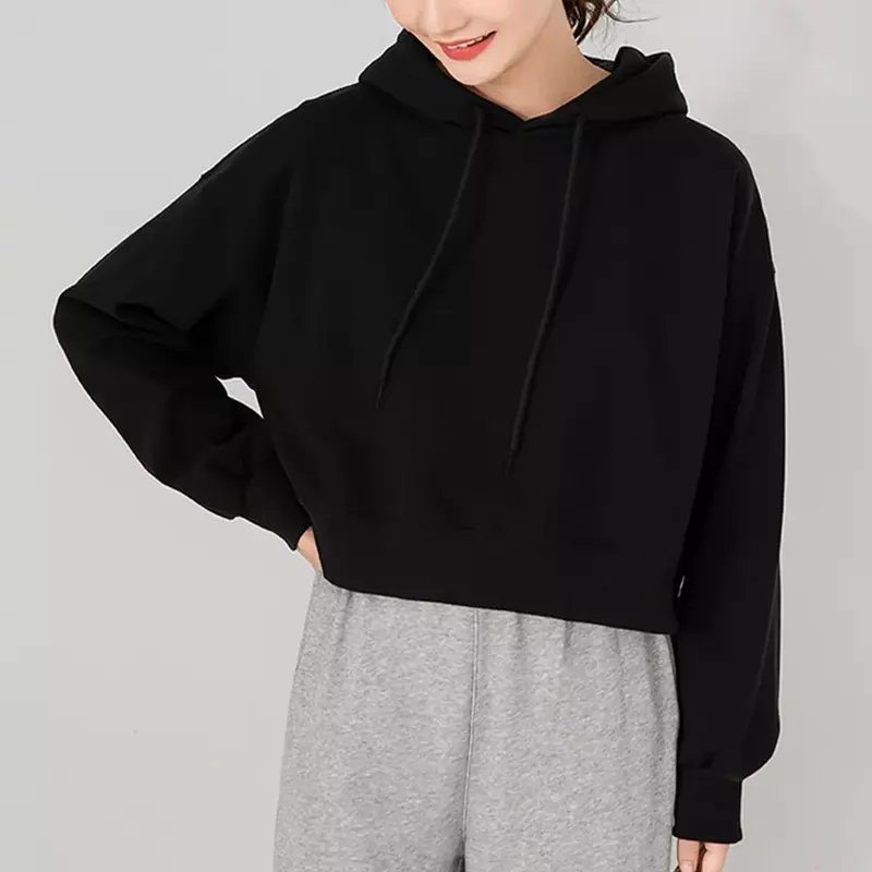 Sudadera con capucha de lana para mujer, chaqueta cálida de manga larga, color blanco, moda informal, 2023