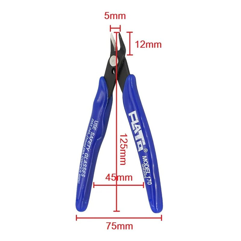 170 Electronic Diagonal Oblique Pliers Plastic Nozzle Side Cutting Nippers Wire Cutter Outlet Scissors Models Grinding Tools