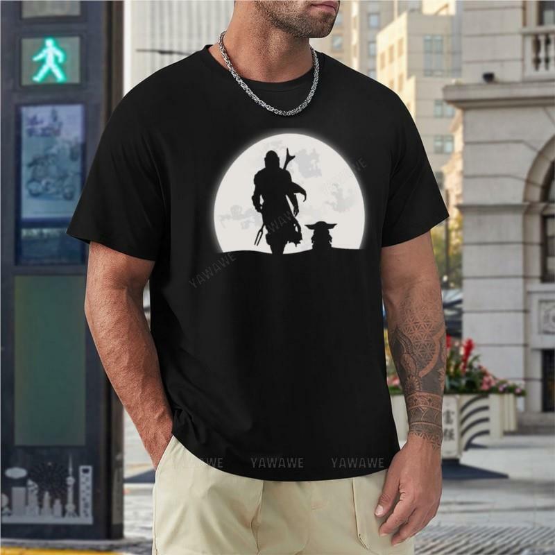 Мужская летняя футболка Bounty hunter Moon, футболки, топы, одежда в стиле хиппи, Мужская хлопковая футболка, Мужская футболка