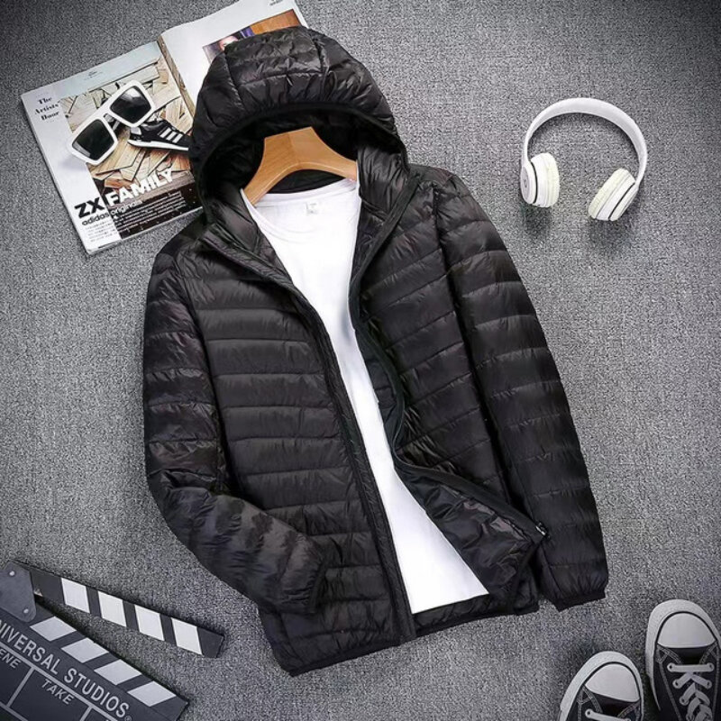 남성용 초경량 방수 및 방풍 통기성 코트, 빅 사이즈 후드 재킷, 사계절