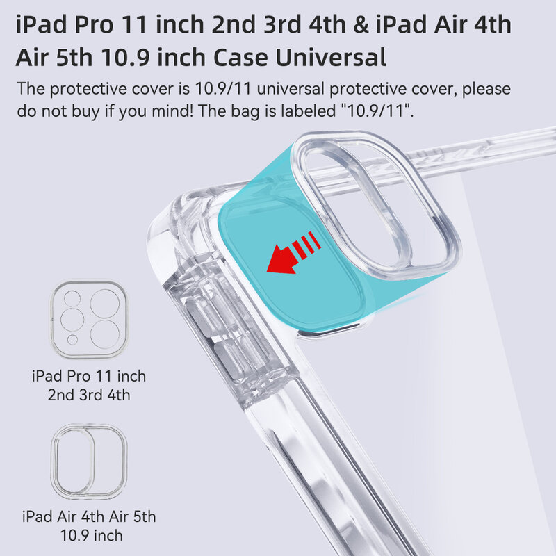 Mini 6 étuis pour iPad Pro 12.9, 7e, 8e, 9e, 10.9, 10.2