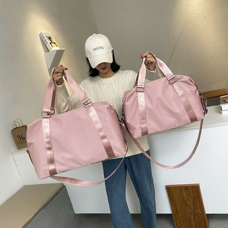 Grande bolsa de viagem multifuncional Duffle Tote Bag bolsas Nylon impermeável saco de ombro mulheres molhado seco bolsos Gym Bag
