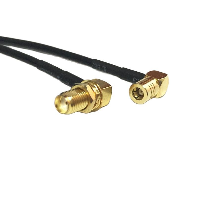New Modem Coaxial Cable SMA Female Jack Nut Right Angle Switch SMB Female Jack Right Angle Convertor RG174 Cable 20CM 8inch