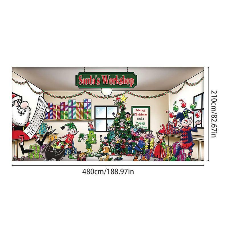 Banner de natal para porta de garagem | única porta de garagem banner decorações de natal | ao ar livre feliz natal pano de fundo decoração tamanho