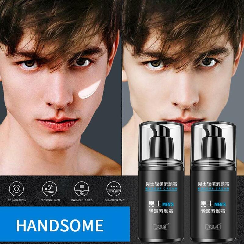 50g natürliche Make-up Gesichts grundierung Creme für Männer Concealer verbessern Mattheit wasserdicht schweiß fest aufhellen Haut Gesichts creme