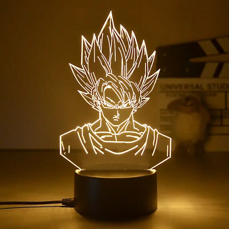 Luz Nocturna LED de Dragon Ball, figura de Monkey King Goku, adorno Super Saiyan, regalos de cumpleaños y Navidad