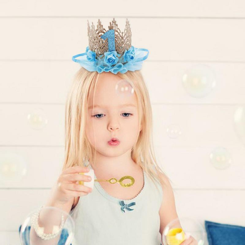 Coroa Headband para Bebês Meninas, Princesa Flor Coroas, Chapéu De Festa, Fotografia Adereços Para Primeiros Presentes De Aniversário