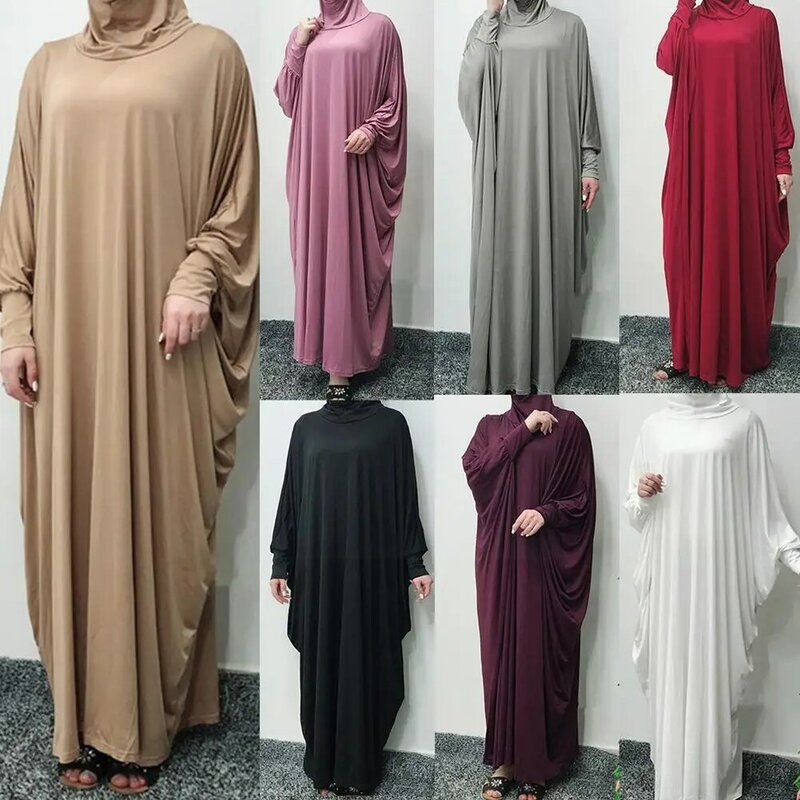 Gaun Jilbab Satu Potong Muslim Ramadan Pakaian Jilbab Wanita Penutup Jilbab Niqab Islam Dubai Abaya Sederhana