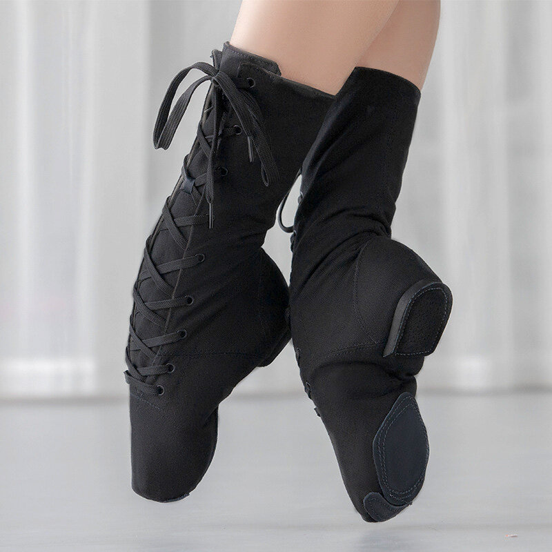 1 paia/lotto uomo donna sport scarpe da ginnastica da ballo scarpe da ballo Jazz stivali da ballo in tela donna stivali corti da ballo scarpe da ballo per ragazze/ragazzi