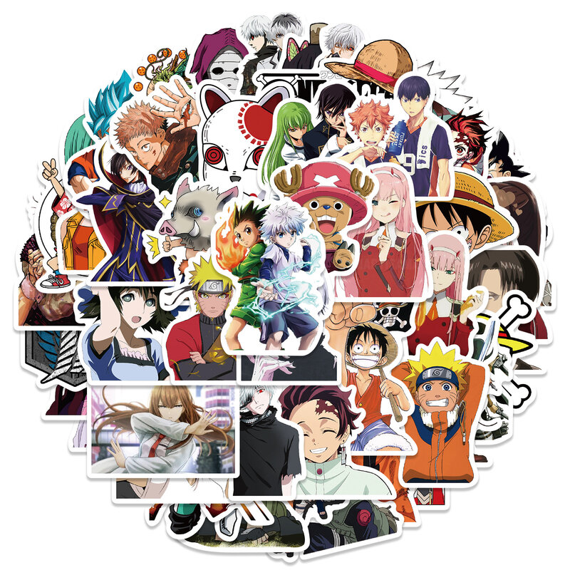 50 Classic Anime Collection Stickers Decorative Luggage Motorcycle Trolley Case Notebook Waterproof Stickers Wholesale наклейки