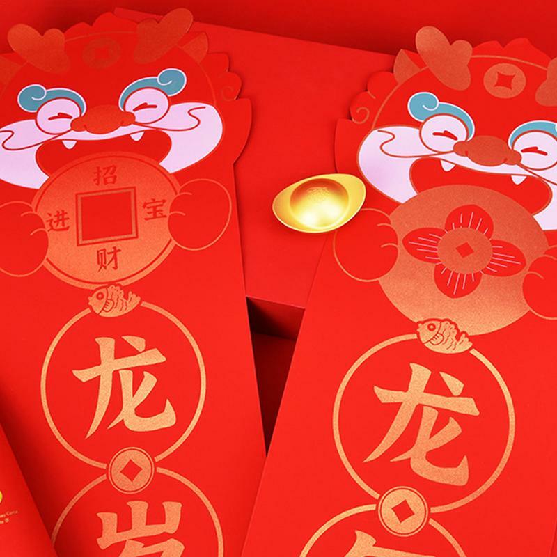 Chinees Nieuwjaar Lente Coupletten Set 2024 Jaar Van De Dragon Lente Festival Coupletten Rood Couplet Muursticker Deur Ornament