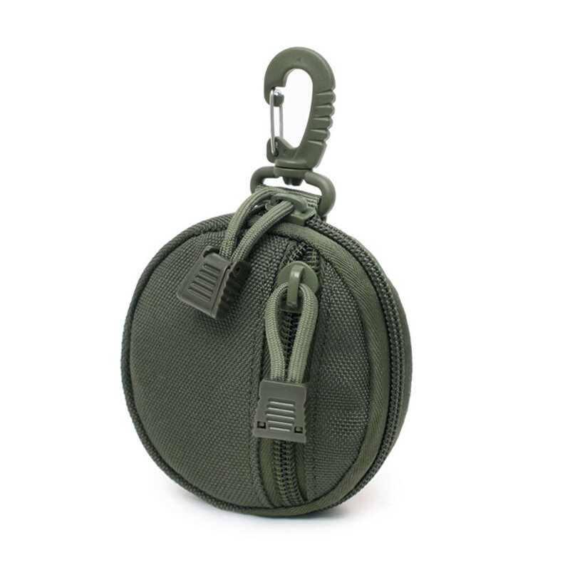 Bolsa redonda para llaves y monedas, bolsillo portátil para cazar en la cintura con Clip, accesorios para exteriores, monedero EDC