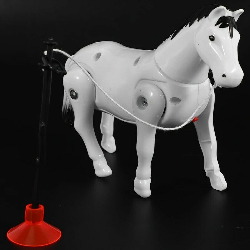 Plastikowy koń elektryczny wokół koła stosu zabawka zabawki figurki akcji elektryczne plastikowe koń kreskówkowy zabawki wokół stosu koła zabawki