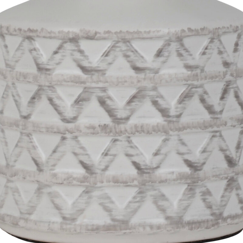 Migliore lampada da tavolo in ceramica a trama di diamanti per case e giardini con lampadina a LED, bianco invecchiato