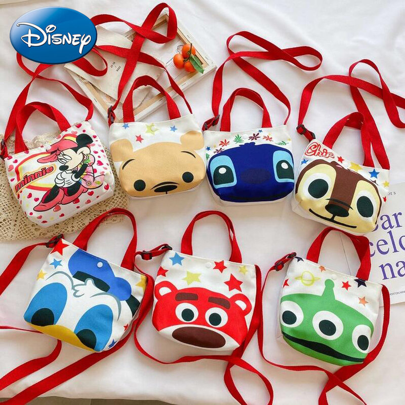 Disney dzieci torebka damska Mickey Mouse dziewczyny Anime Mini na ramię torba kreskówki torba dla niemowląt śliczne monety kiesy dla dzieci Disney torba