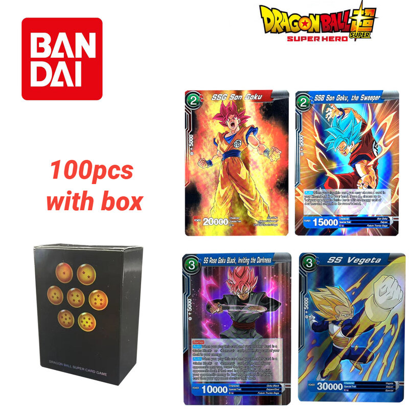 Piezas de Dragon Ball Flash, tarjetas de Son Goku, Vegeta IV, freezer Ultra Blue Saiyan TCG, juego de Anime Original, regalo coleccionable raro, Bandai, 100