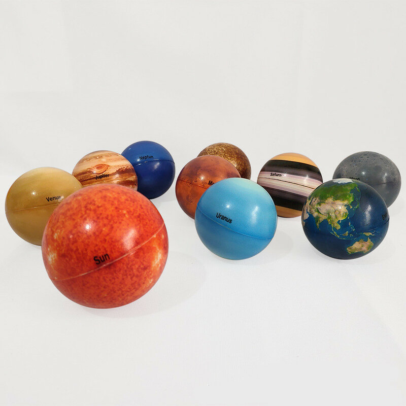 Jouets de puzzle de balle gonflable en éponge pour enfants, système solaire, éducation, science, décompression, presser, fuchsia, modèle d'aide, lecture de planètes