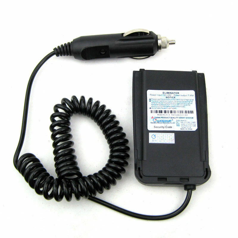 Wouxun KG-UV8D pengisi daya mobil dua arah, adaptor Eliminator baterai untuk KG-UV8D Plus KG-UV8E Walkie Talkie Drop Ship