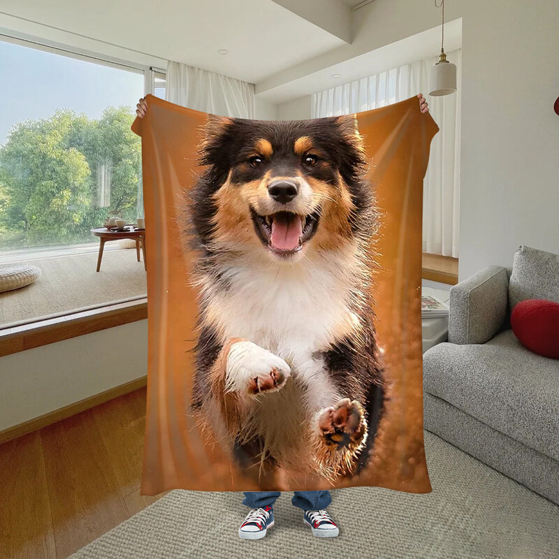 Fantasy dog blanket cartoon blanket, soft home bedroom bed sofa picnic travel office rest flannel blanke
