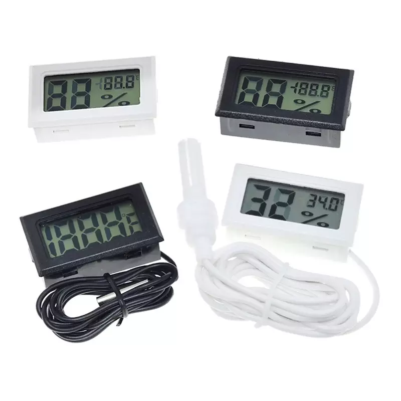 미니 디지털 LCD 온도계, 습도 온도 계량기,-50-110 ℃ 냉장고 센서, 실내 및 실외 냉동고