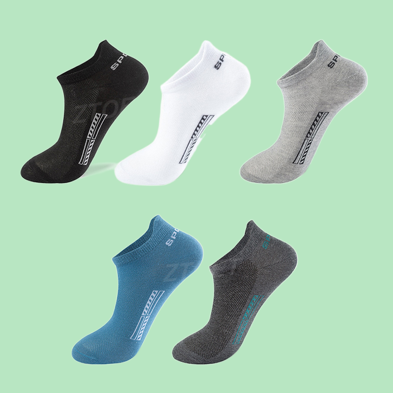 10 Pairs Men Sports Socks High Quality Summer Autumn Athletic Ankle Socks Breathable Mesh Casual Short Socks Size 39-48
