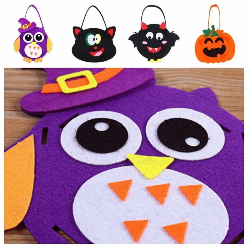 DIY Halloween Süßigkeiten Tasche DIY Süßes oder Saures Tasche Vlies Stoff tragbare Geister Fledermaus Kürbis Tasche für Kinder Party Halloween Geschenk