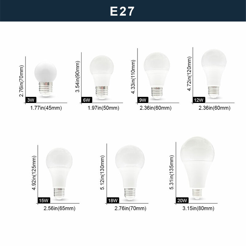 Bombilla LED E27 de cc 12 V, lámpara de luz LED, 3W, 5W, 7W, 12W, 15W, 36W, iluminación para Bombillas de bajo voltaje, 10 unidades por lote