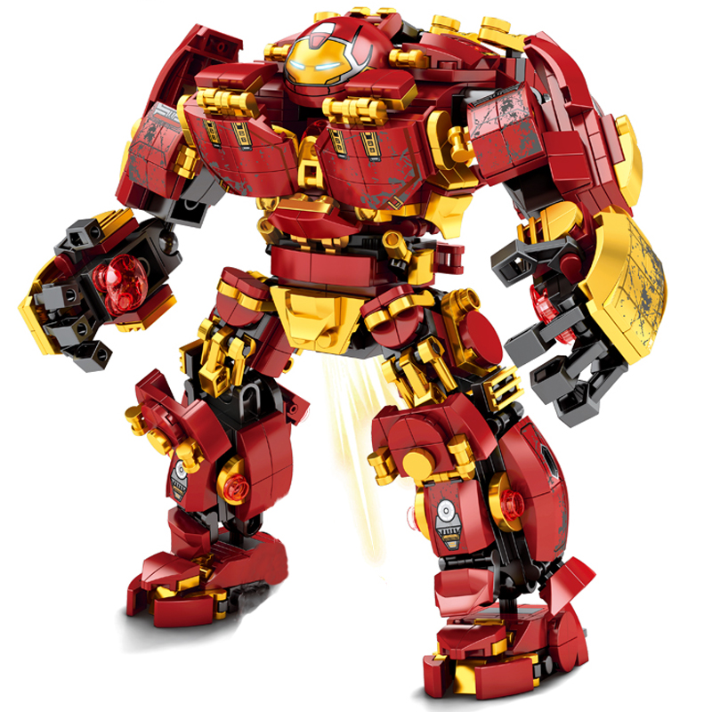 ฮีโร่ Avengers Iron Man Hulkbuster เหล็ก Mecha Action ตัวเลขอาคารบล็อกภาพยนตร์คลาสสิกรุ่นอิฐของเล่นสำหรับของขวัญเด็ก
