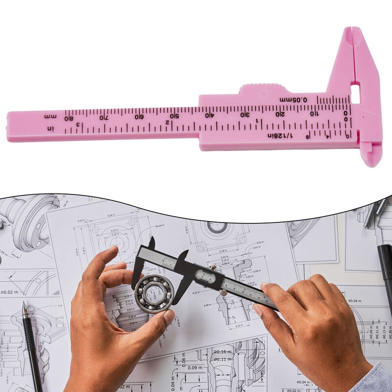 0-80mm Vernier Caliper Plastic Sliding Double Scale Ruler  Digital Micrometer Measuring Tools For Woodworking Metalworking