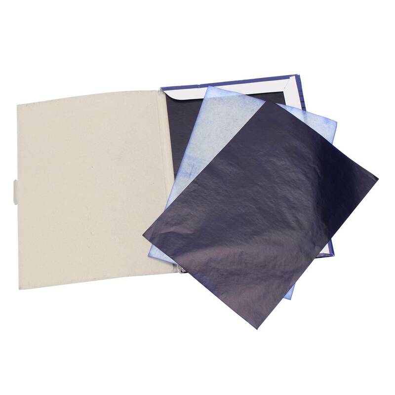 Papel de carbono avanzado de doble cara, 100 hojas, 22,5x18,5 cm, papel de calco de carbono azul, copiadora manual, plantilla de espíritu, transferencia de tatuajes