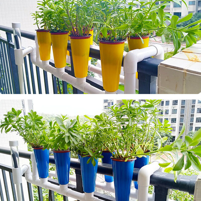 Hydroponics System Garden Greenhouse Frame Balcony Guardrail Hanging Planting Rack Hydroponic Planter Smart Aerobic System Kit