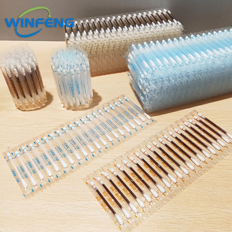 100Pcs Disinfection Iodine Cotton Swabs Medical Alcohol Sticks Home Outdoor Emergency Antibacterial Care Dressing First Aid Kit