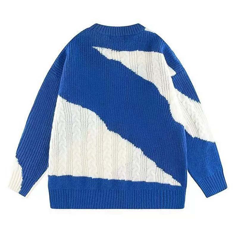 퓨어 크루넥 스웨터, 남성 디자인 센스 대비 스티치 풀러브, 스트리트 패션 브랜드 스웨터, 가을/겨울, 2022 년 신제품