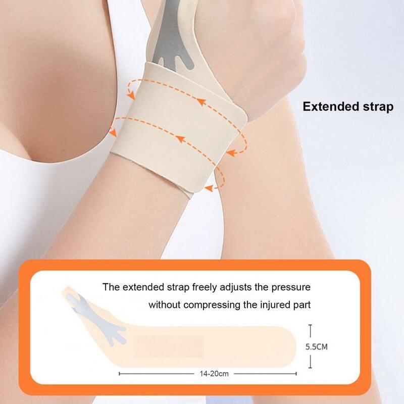 Cinta de pulso de compressão circunferencial com fixador para polegar, guarda, ultra-fino, respirável, guarda conjunta