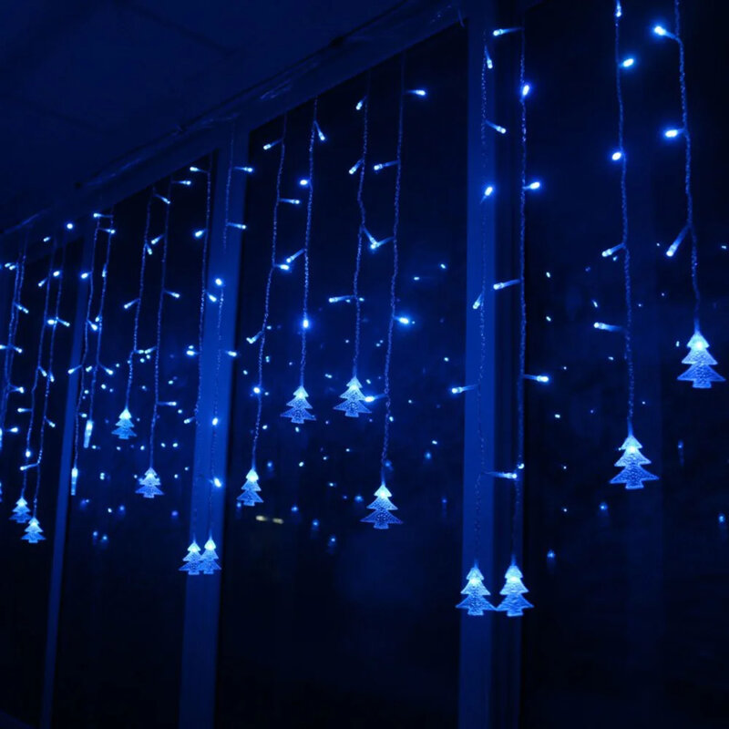 Guirnalda de luces LED para Navidad, cortina remota para exteriores, decoración de Patio y jardín, 5M