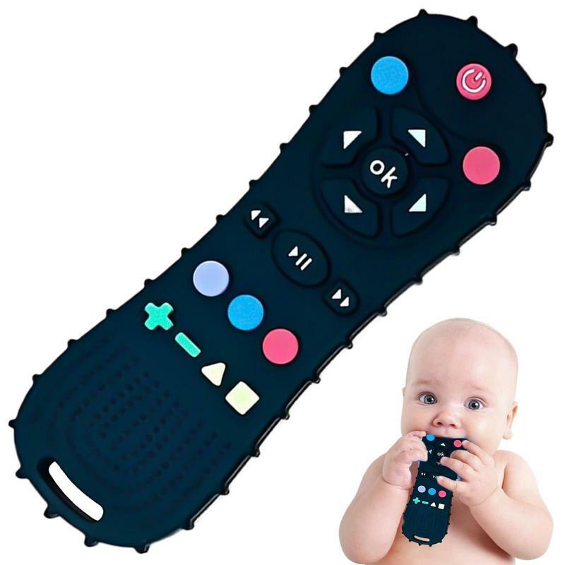 Remote Control Teether Safe Remote Control Shaped Hand Teething Toys Easy To Clean Hand Teethers Chew Toys Silicone Teething