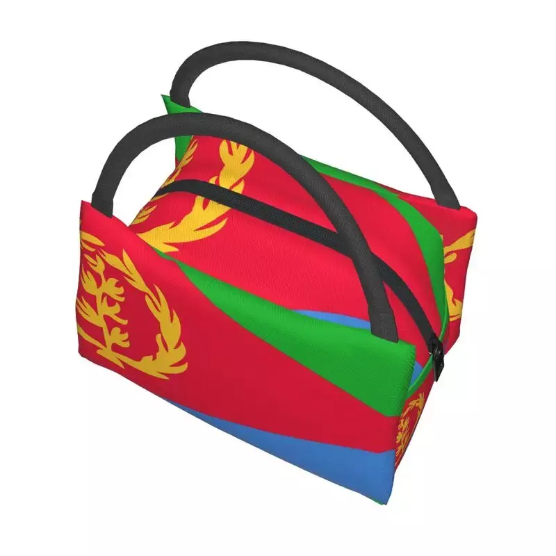 Eritrea bendera kotak makan siang portabel wanita multifungsi pendingin makanan termal terisolasi tas makan siang perjalanan kerja wadah Pinic